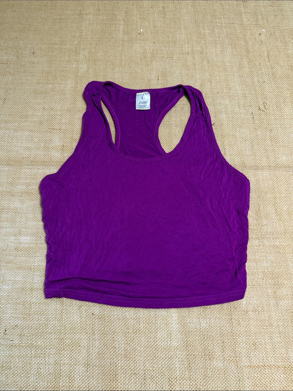 Purple Racerback Crop Tank Top - Brand: Unknown